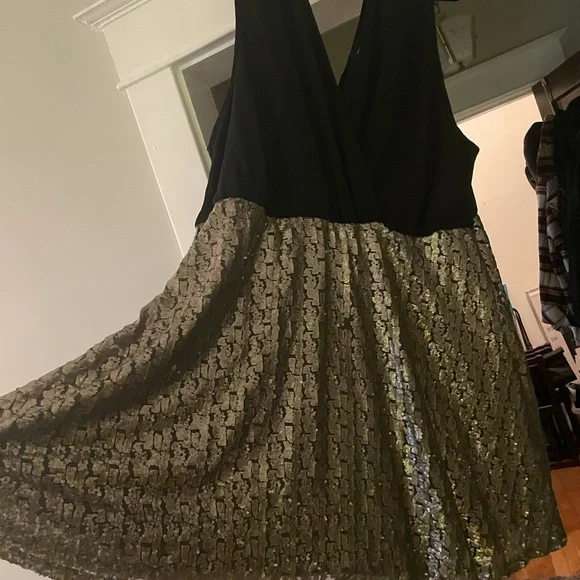 torrid black and silver dress torrid | Dresses | Torrid Size 5 Dress Black With Dull Silver Sequin Bottom